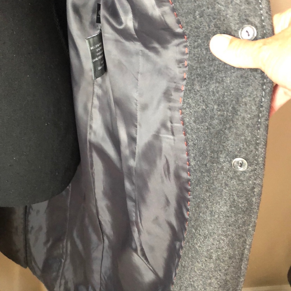 Kenneth Cole Reaction Women's Charcoal Gray Wool-Blend Pea Coat - Picture 7 of 8
